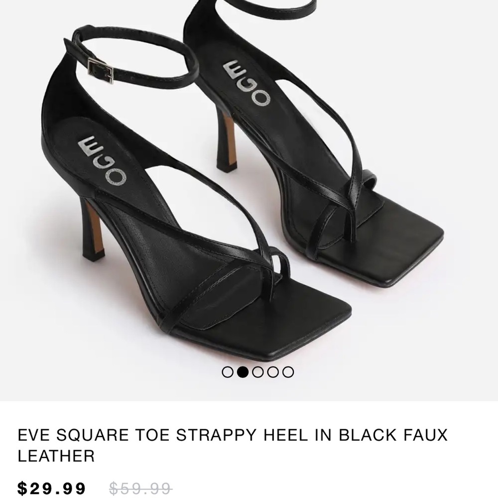 EGO Shoes Eve Square Toe Strappy Heel in Black